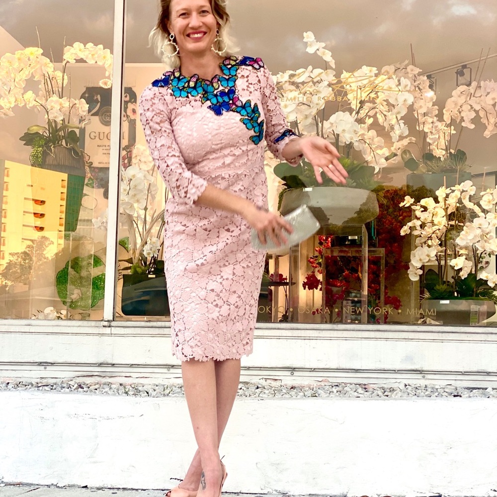 Escada couture lace cocktail dress size 36